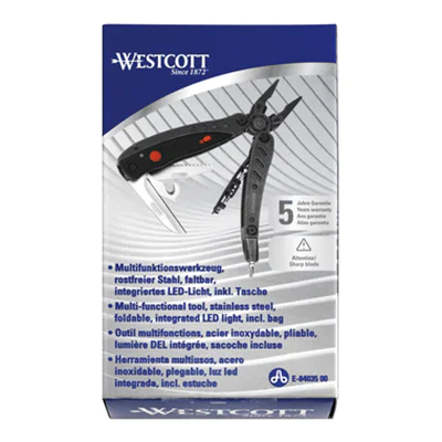 Westcott Multitool 6 Funktionen Stahl/ABS Kunststogg schwarz Westcott Multitool 6 Funktionen Stahl/ABS Kunststogg schwarz