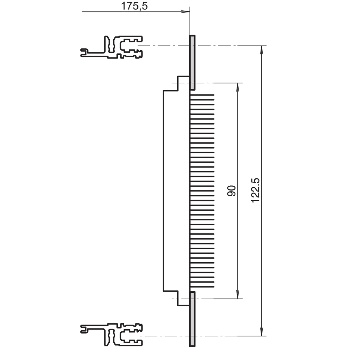 SCHROFF FLAT RAIL 42HP DIN41612 4PC