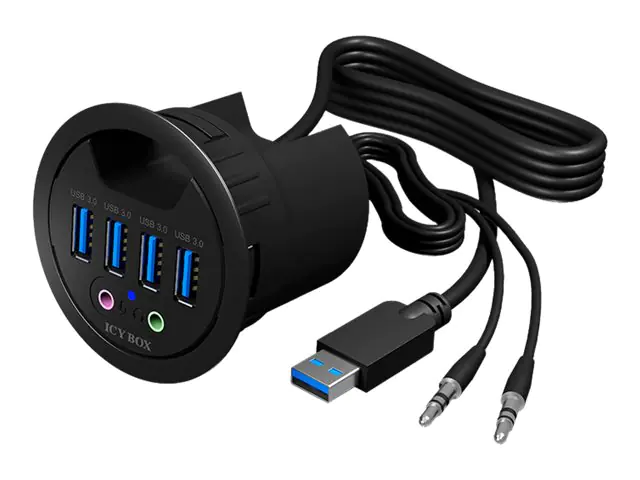ICY BOX IB-HUB1403A - Hub - 4 x SuperSpeed USB 3.0 - für Unterputzmontage geeignet