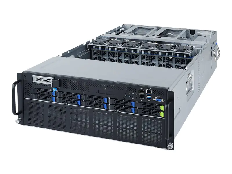 Gigabyte G482-Z54 (rev. 100) - Server - Rack-Montage - 4U - zweiweg - keine CPU - RAM 0 GB - SATA/PCI Express - Hot-Swap 6.4 cm (2.5") Schacht/Schächte - keine HDD - AST2500 - 1GbE - kein Betriebssystem - Monitor: keiner
