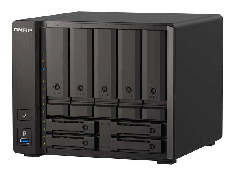 QNAP TS-H973AX-32G - NAS-Server - 9 Schächte - SATA 6Gb/s - RAID RAID 0, 1, 5, 6, 10, 50, JBOD, 60, RAID TP - RAM 32 GB - 2.5 Gigabit Ethernet / 10 Gigabit Ethernet - iSCSI Support