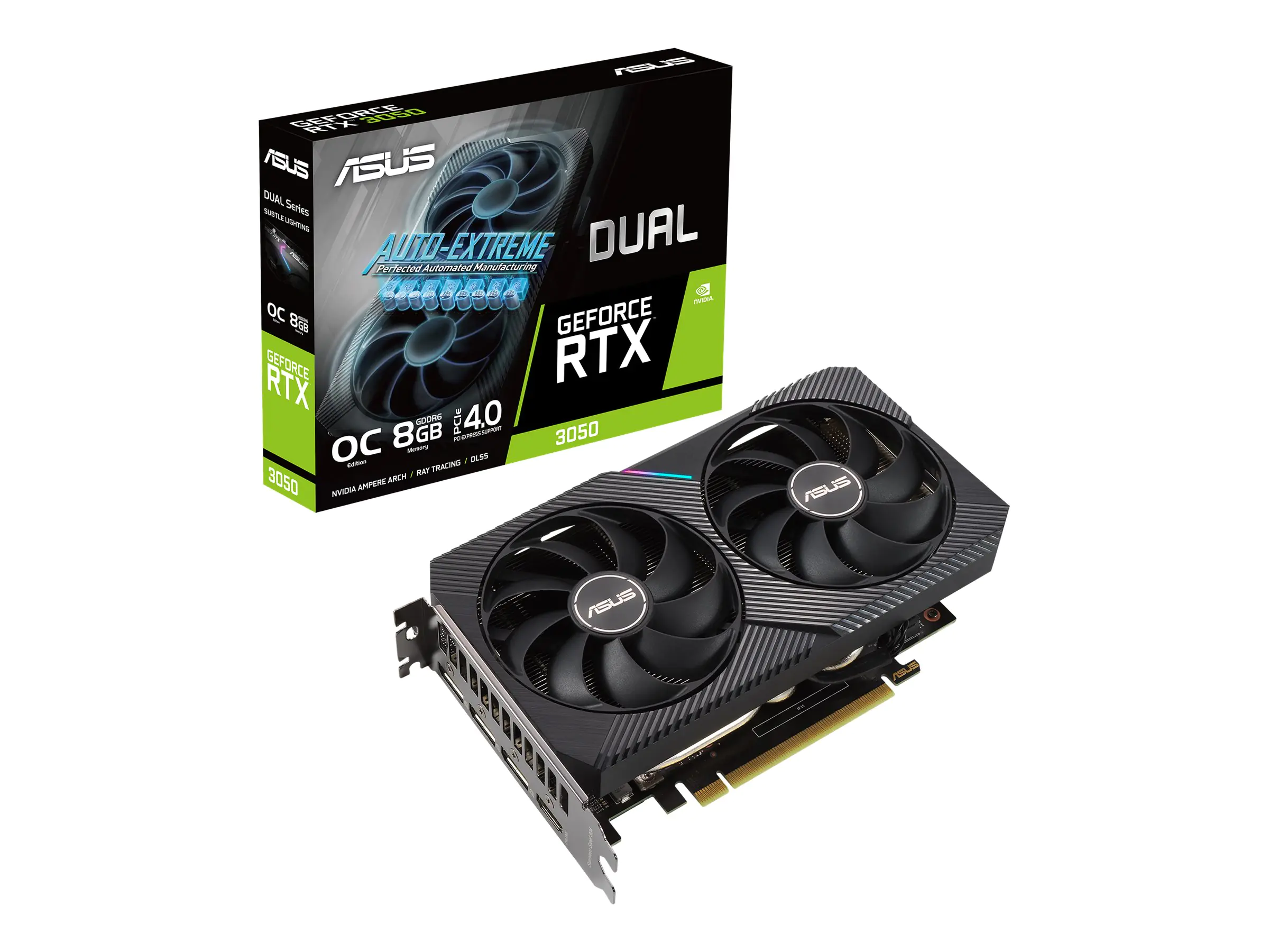ASUS Dual GeForce RTX 3050 OC Edition - Grafikkarten - GF RTX 3050 - 8 GB GDDR6 - PCIe 4.0 - 3 x DisplayPort, HDMI