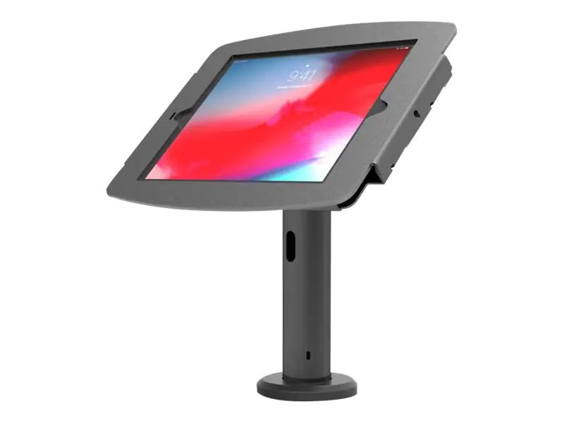 Compulocks iPad 10.2" Space Enclosure Tilting Stand 8" - Low-Rise - Befestigungskit (Gehäuse, pole stand) - für Tablett - verriegelbar - hochwertiges Aluminium - Schwarz - Bildschirmgröße: 25.9 cm (10.2") - für Apple 10.2-inch iPad (7. Generation, 8.