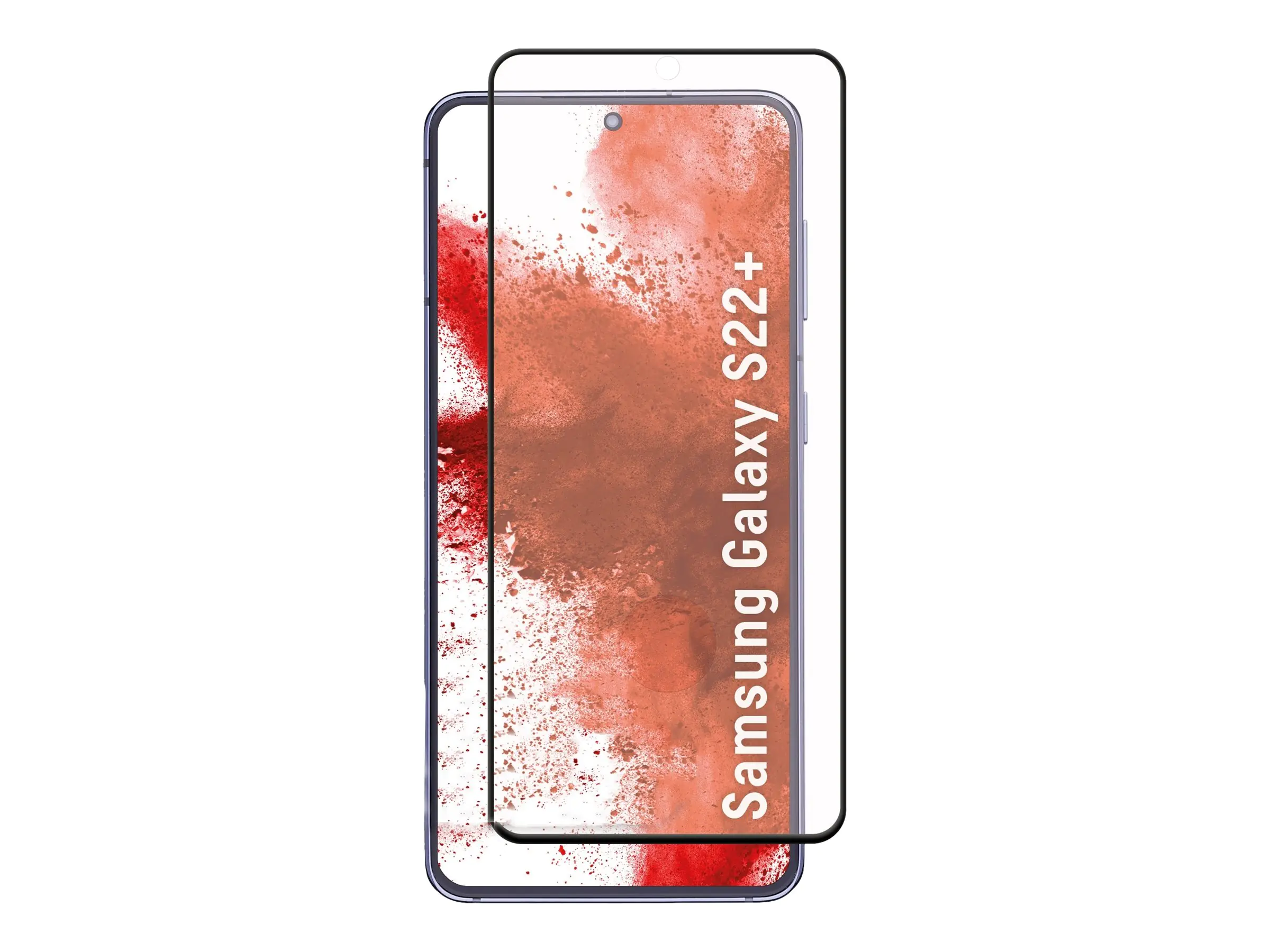DISPLEX Real Glass - Bildschirmschutz für Handy - volle Abdeckung - 3D - Glas - Rahmenfarbe schwarz - für Samsung Galaxy S22+