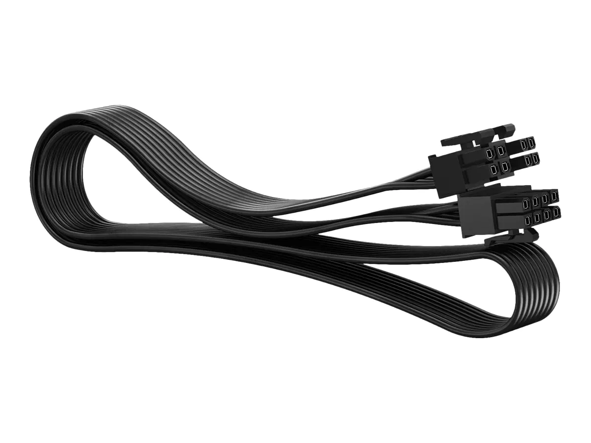 Fractal Design - Stromkabel - 8-poliges EPS12V (M) zu 8-polig + 12V (4+4) (M) - 70 cm - flach - Schwarz - für Edison M 550W; Ion+ 860W Platinum; Newton 650W