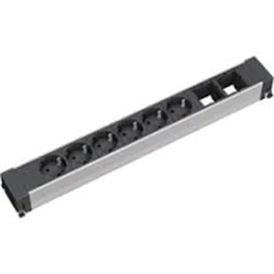 Bachmann CONFERENCE - 6 AC-Ausgänge - Indoor - Typ E - Stahl - Schwarz - 444 mm