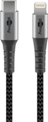Goobay 49270, 0,5 m, USB C, Lightning, Stecker, Stecker, Schwarz, Grau