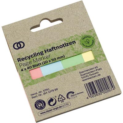 Soennecken Haftmarker oeco Recycling 50 x 20 mm (B x H) rosa, blau, grün, gelb 40 Bl./Block 4 Block/Pack. Soennecken Haftmarker oeco Recycling 50 x 20 mm (B x H) rosa, blau, grün, gelb 40 Bl./Block 4 Block/Pack.