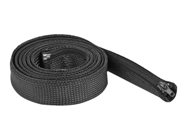 Delock Braided Sleeve with zip fastener heat-resistant - Geflechtschlauch - 2 m - Schwarz