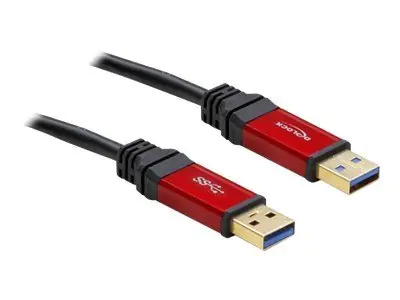 Delock USB-Kabel 9-poliger USB Typ A 9-poliger USB Typ A 82744 doppelt isoliert 1.00 m Schwarz