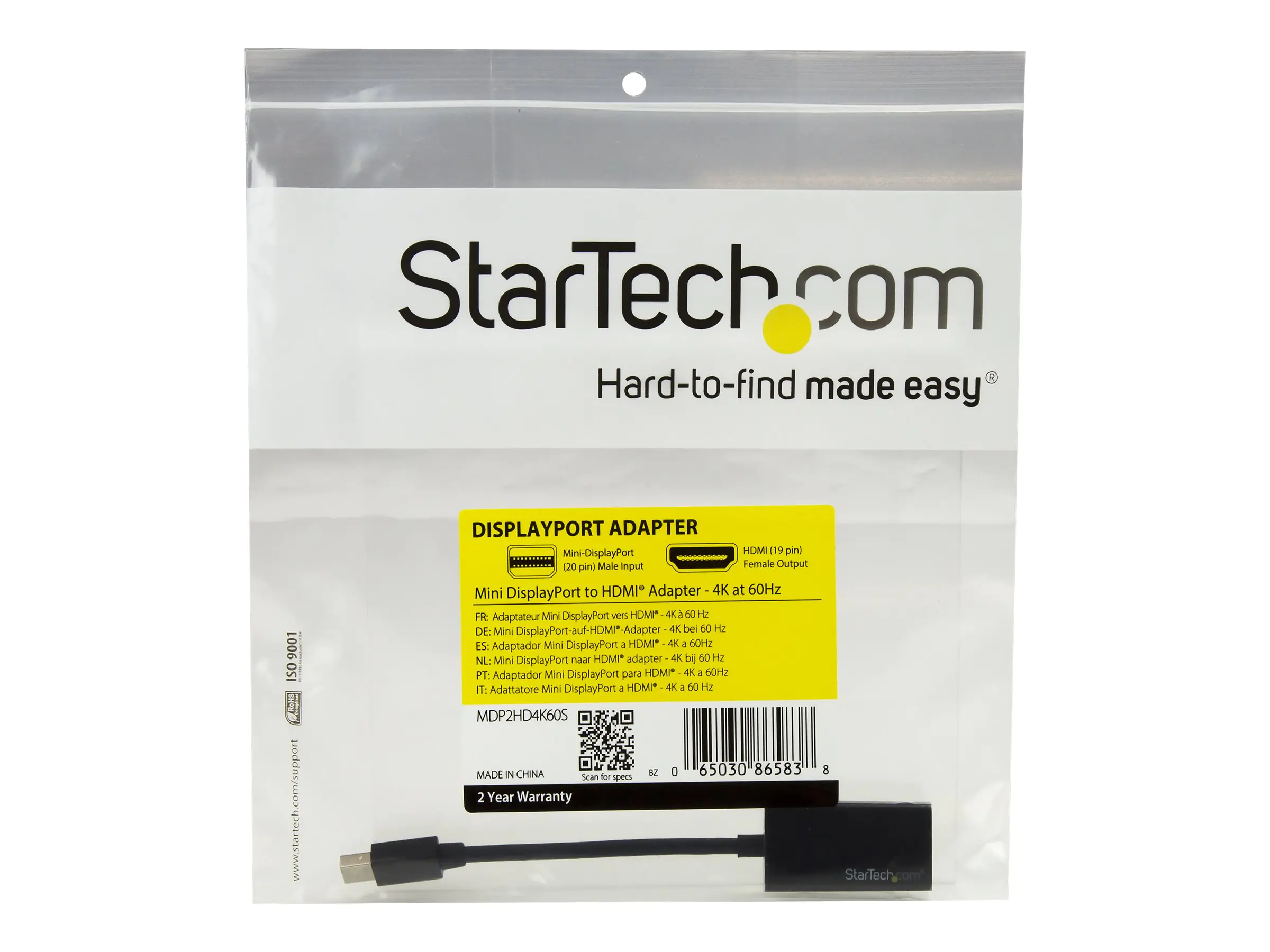 StarTech Mini DisplayPort auf HDMI Adapter - 4K mDP zu HDMI Konverter - UHD 4K 60Hz - Videokonverter - DisplayPort - HDMI
