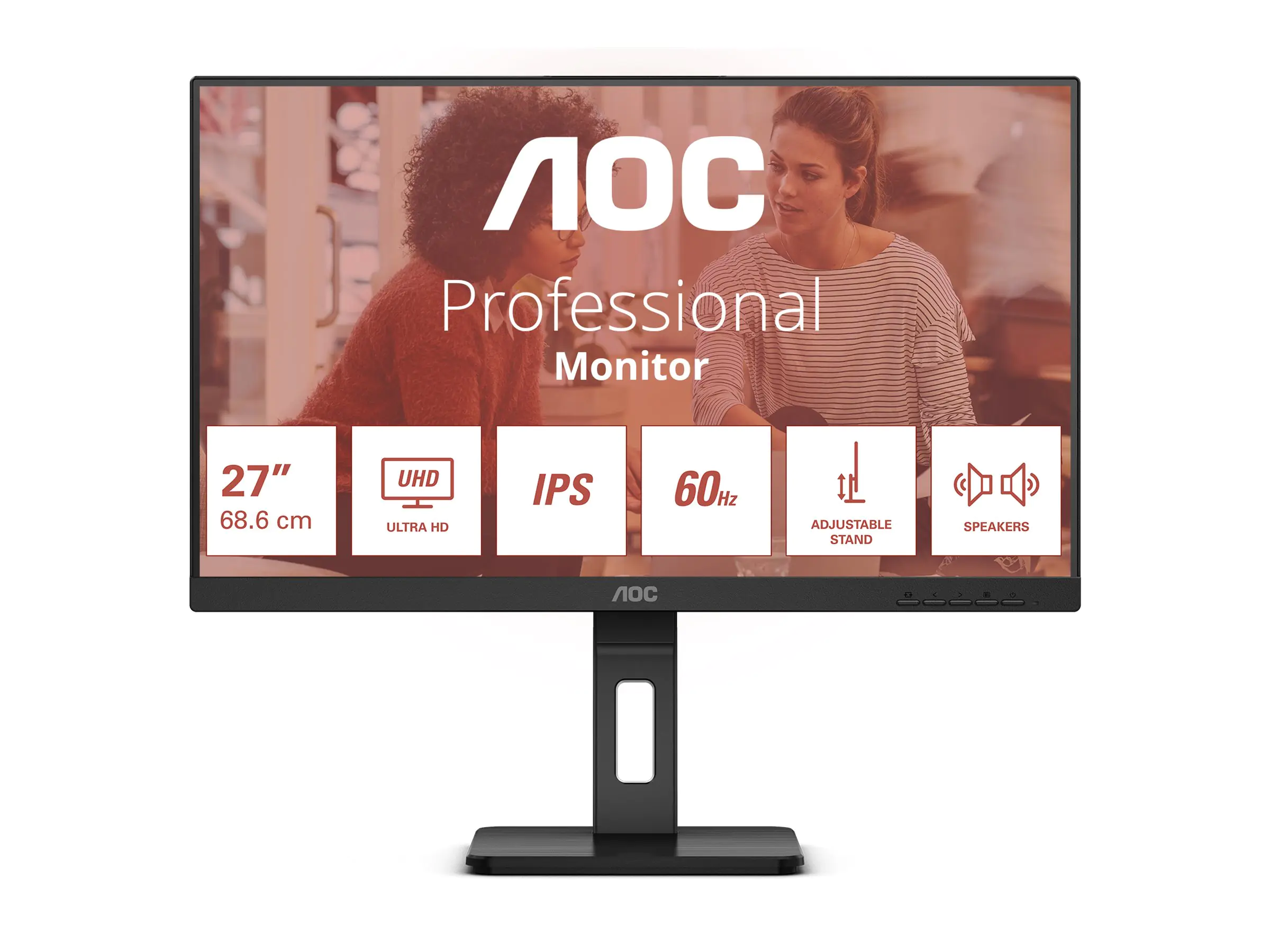 AOC U27E3UF - 27 Zoll UHD Monitor höhenverstellbar Lautsprecher Adaptive Sync - 27"