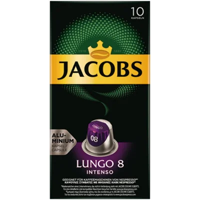 Jacobs LUNGO 8 INTENSO, Kaffeekapsel, Lungo, Nespresso, 10 Tassen, Box 4057024