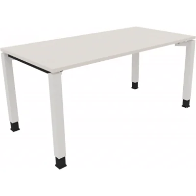 Schreibtisch Vierfuß Quadratrohr B1600xT800xH680-820 ws/Weiß