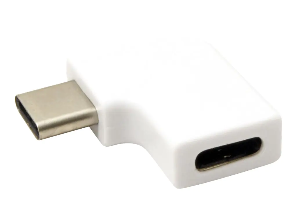 Roline - USB-Adapter - 24 pin USB-C (W) zu 24 pin USB-C (M) gewinkelt - USB 3.2 Gen 2 - weiß