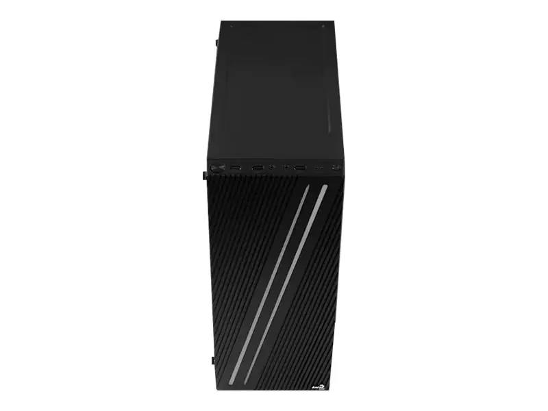 AeroCool Streak - Tower - ATX - Seitenteil mit Fenster (Acryl) - keine Spannungsversorgung (ATX) - Schwarz - USB/Audio