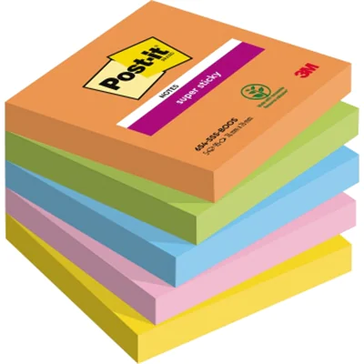 Post-it Haftnotiz Super Notes 654-5SS-BOOS sortiert 5 St./Pack Post-it Haftnotiz Super Notes 654-5SS-BOOS sortiert 5 St./Pack