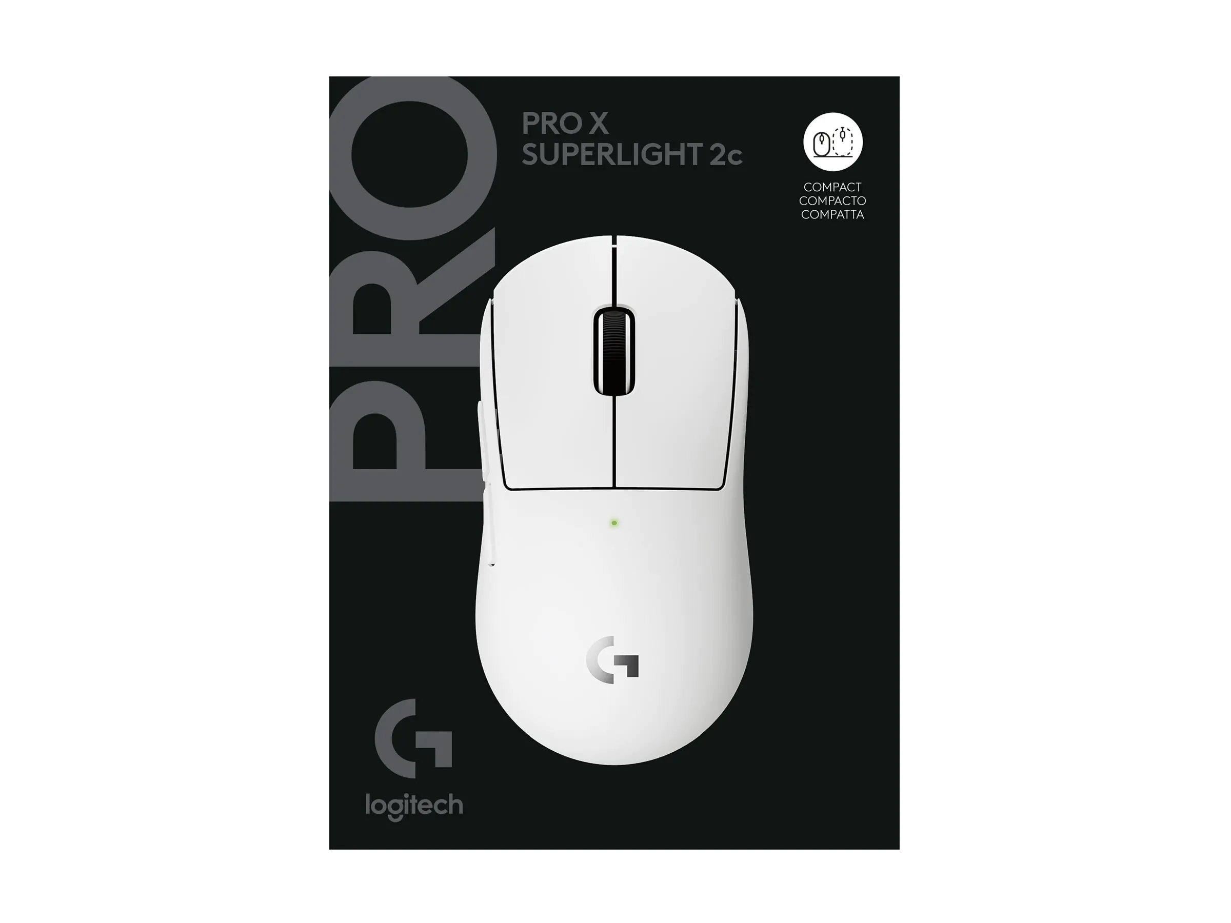 Logitech G PRO X SUPERLIGHT 2C - Maus - 5 Tasten - kabellos, kabelgebunden - 2.4 GHz, USB - weiß