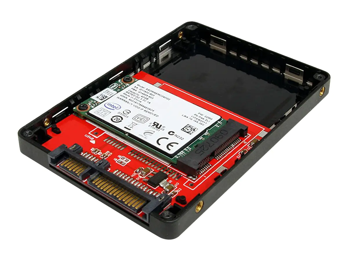 StarTech 2,5 SATA auf Mini SATA Adapter - externes mSATA SSD Festplattengehäuse - Speichergehäuse - 2.5" (6.4 cm) - 1 Sender/Kanal - SATA - Silber - für P/N: BRACKET125PT, BRACKET125PTP, BRACKET425F, SATERASER4, SATSASDUPE11, SU2DUPERA11