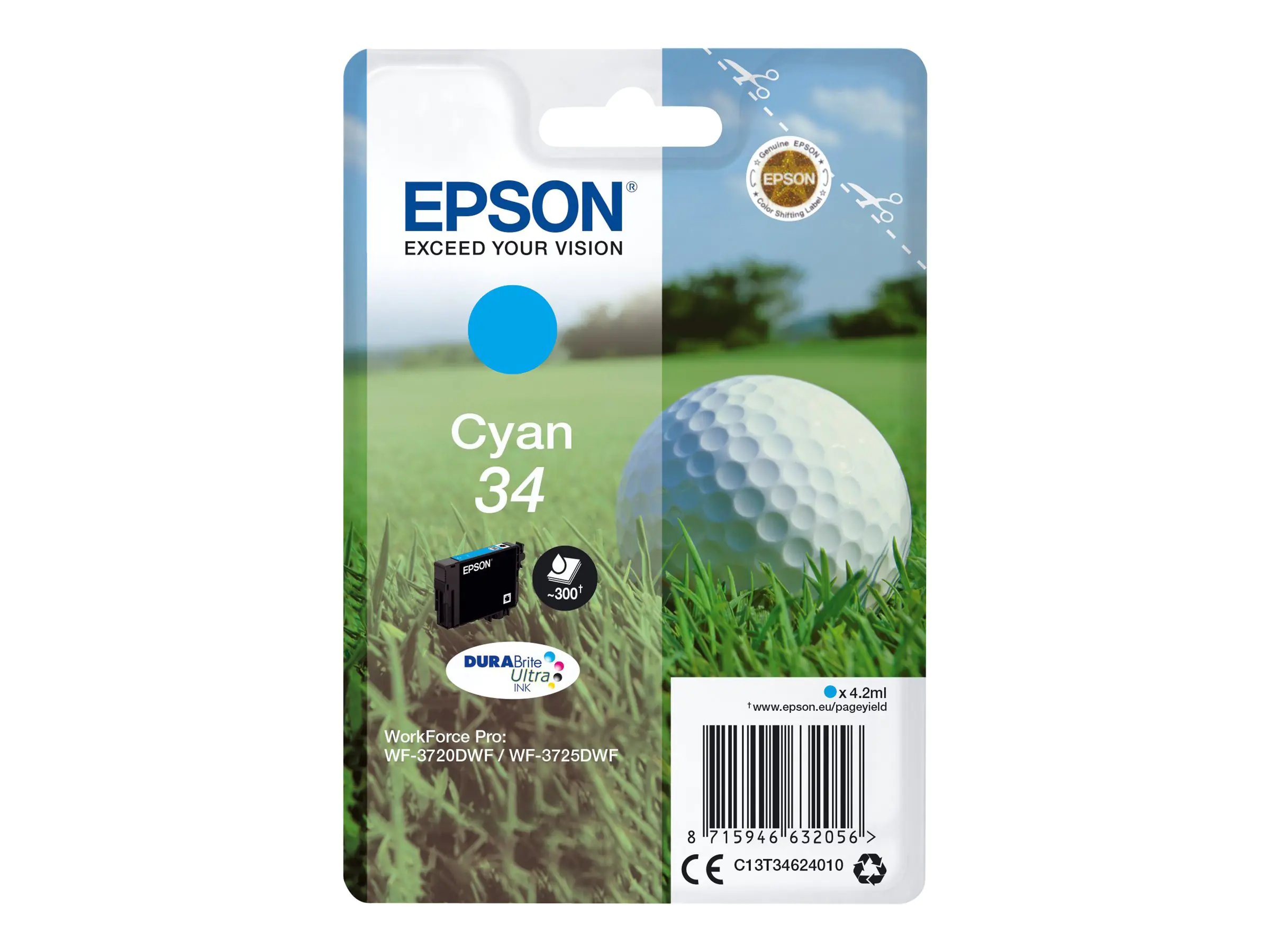 Epson 34 - 4.2 ml - Cyan - original - Blister mit RF C13T34624020
