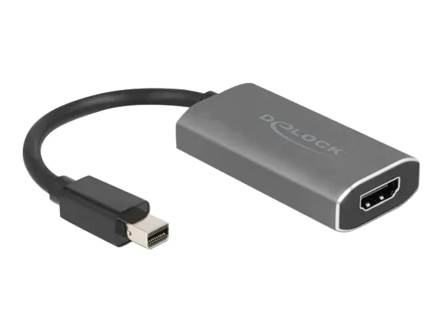 Delock - Videoadapter - Mini DisplayPort männlich zu HDMI, USB-C (nur Spannung) weiblich - Grau, Schwarz - 8K Unterstützung