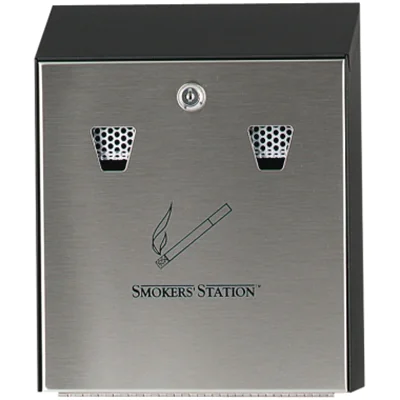 Rubbermaid Wandascher mit Schloss SmokersStation FGR1012EBK schwarz Rubbermaid Wandascher mit Schloss SmokersStation FGR1012EBK schwarz