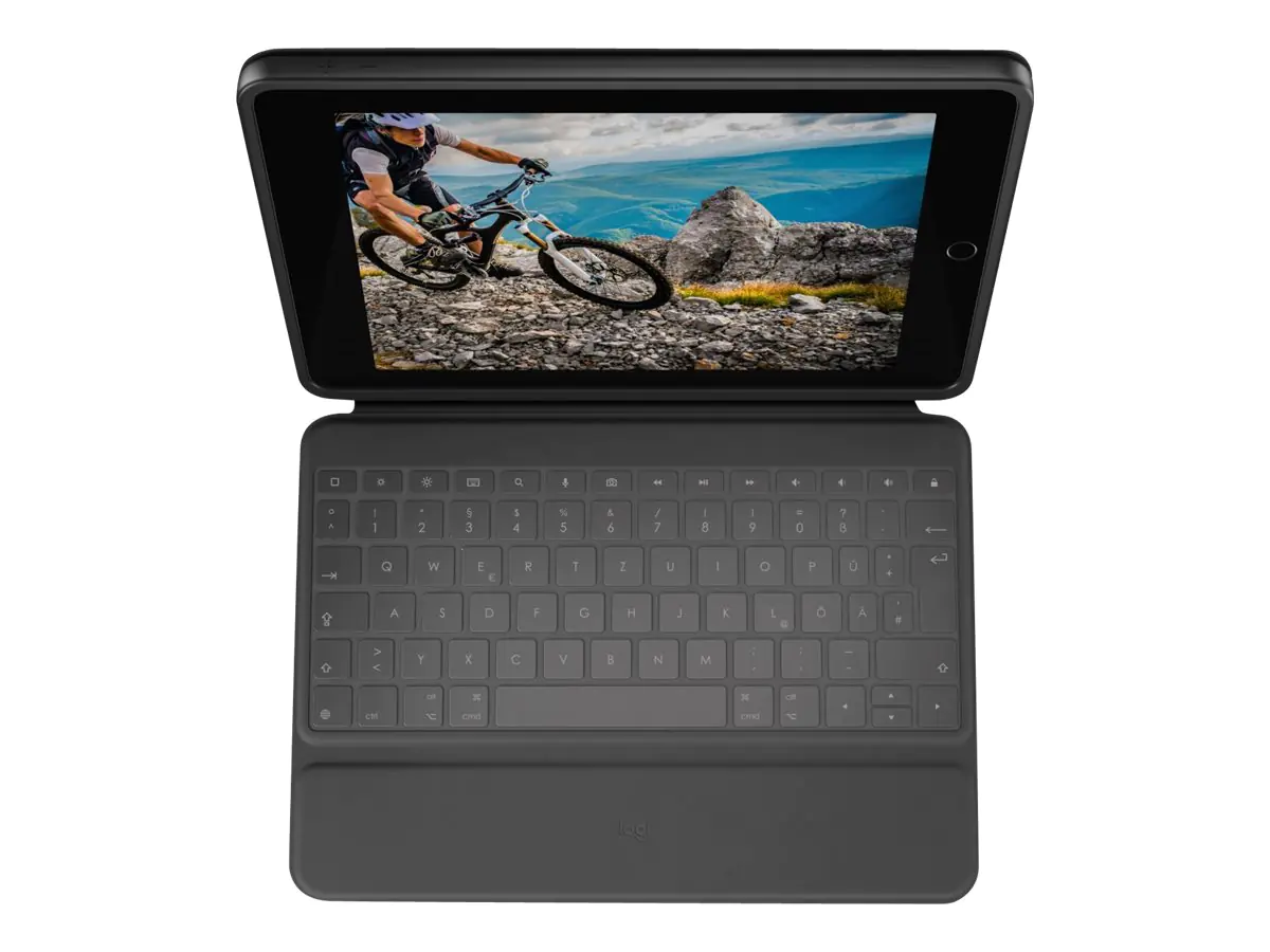 Logitech Rugged Folio - Tastatur und Foliohülle - Apple Smart connector - QWERTY - Spanisch - für
