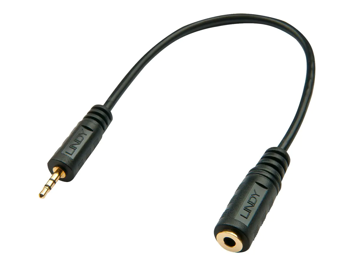 Lindy Premium - Audio-Adapter - Stereo Mini-Klinkenstecker (W) bis Stereo Mikro-Stecker (M) - 20 cm - abgeschirmt - Schwarz