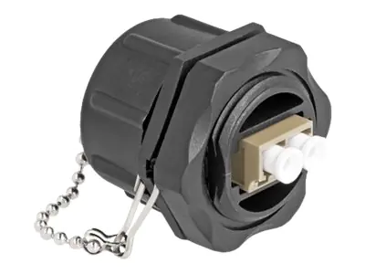 Delock - Netzwerkanschluss - LC Multi-Mode (W) zu LC Multi-Mode (W) - Glasfaser - Duplex - IP68 - Schwarz, beige