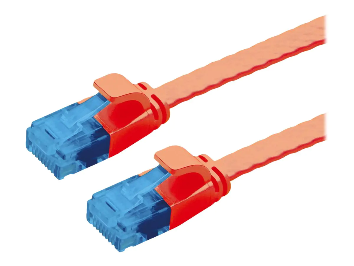 VALUE - Patch-Kabel - RJ-45 (M) zu RJ-45 (M) - 1.5 m - U/UTP, nicht abgeschirmt - CAT 6a - geformt, ohne Haken, verseilt, flach - Rot