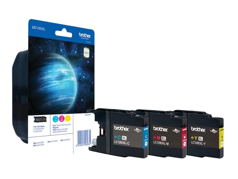 Brother LC1280XL Rainbow-Pack - Gelb, Cyan, Magenta - Original - Blister mit akustischem/elektromagnetischem Alarm - Tintenpatrone - für Brother MFC-J5910DW, MFC-J6510DW, MFC-J6710DW, MFC-J6910DW Brother LC1280XL Rainbow-Pack - Gelb, Cyan, Magenta - Original - Blister mit akustischem/elektromagnetischem Alarm - Tintenpatrone - für Brother MFC-J5910DW, MFC-J6510DW, MFC-J6710DW, MFC-J6910DW
