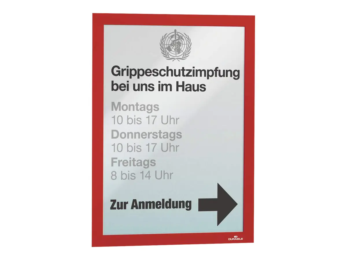 DURABLE Magnetrahmen DURAFRAME 487203 DIN A4 rot 2 St./Pack.