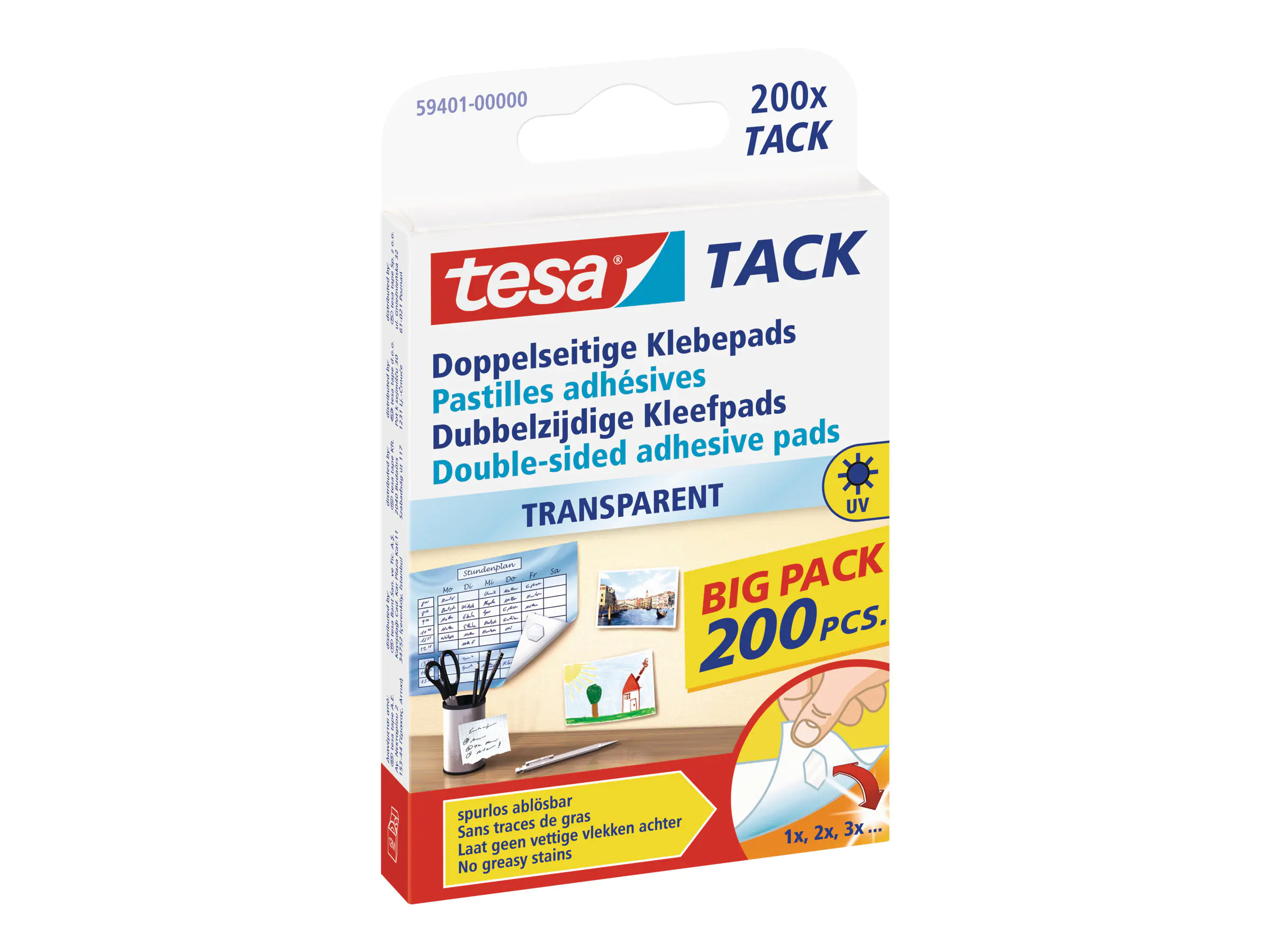 tesa Klebepad Tack 59401-00000 10x10mm transparent 200 St./Pack
