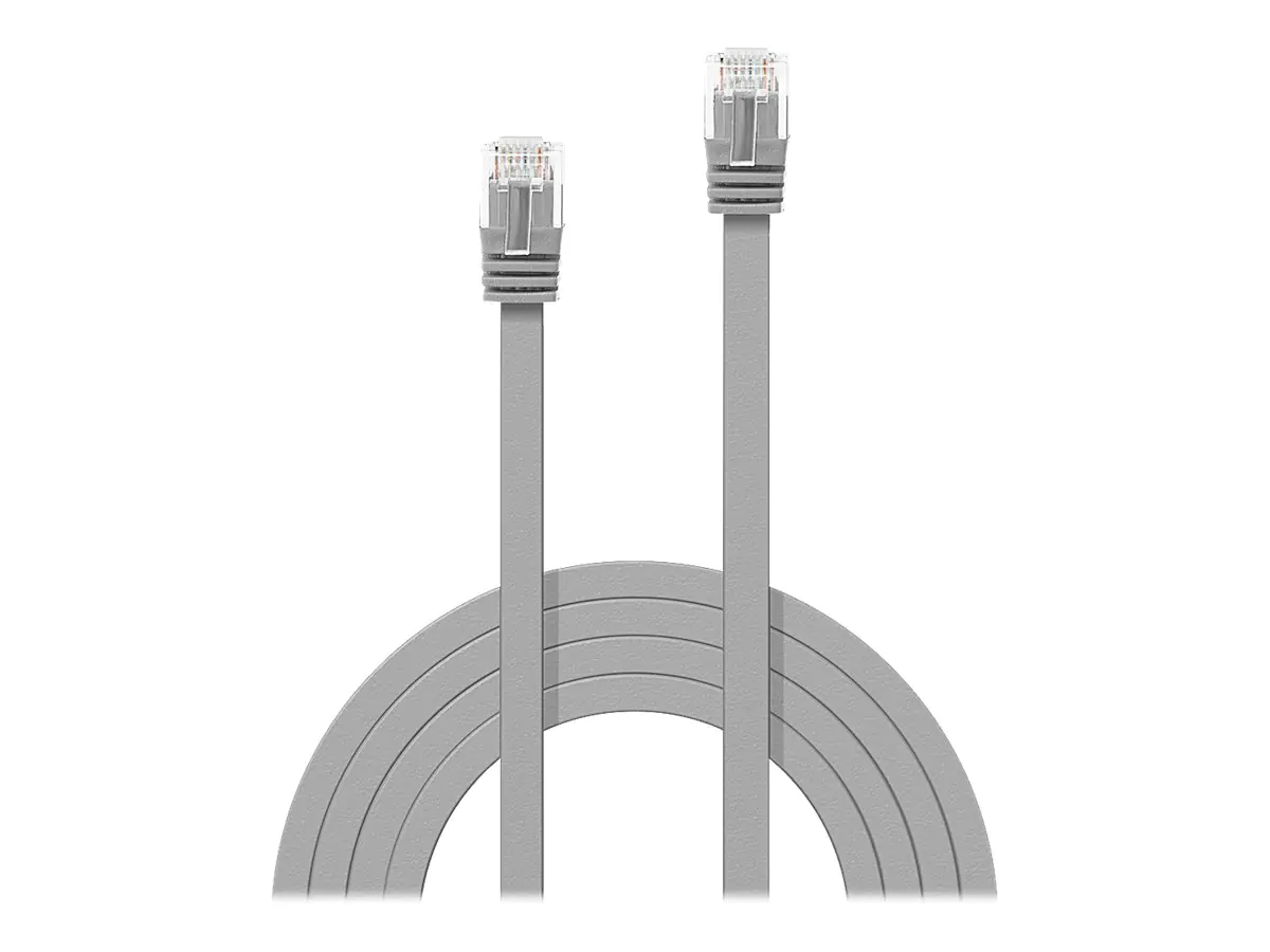 Lindy - Patch-Kabel - RJ-45 (M) zu RJ-45 (M) - 1 m - UTP - CAT 6 - geformt, flach - Grau