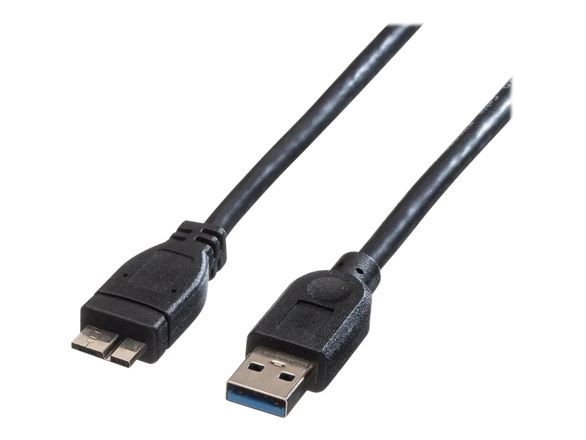 Roline - USB-Kabel - USB Typ A (M) zu Micro-USB Typ B (M) - USB 3.0 - 2 m - geformt - Schwarz