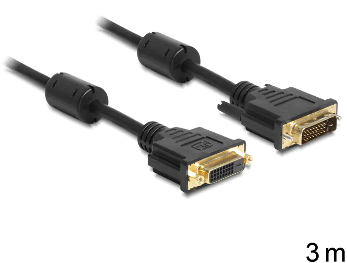 Delock - DVI-Kabel - DVI-D (W) zu DVI-D (M) - 5 m - Schwarz
