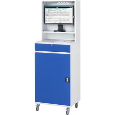 RAU PC-Arbeitsplatz Modell 65 650 x 1.895 x 520 mm (B x H x T) abschließbar Stahl, pulverbeschichtet