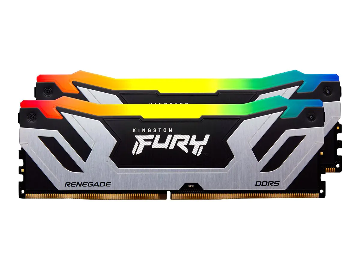 Kingston FURY Renegade RGB - DDR5 - Kit - 48 GB: 2 x 24 GB - DIMM 288-PIN - 4200 MHz / PC5-67200 - CL40 - 1.45 V - ungepuffert - on-die ECC - schwarz & silber