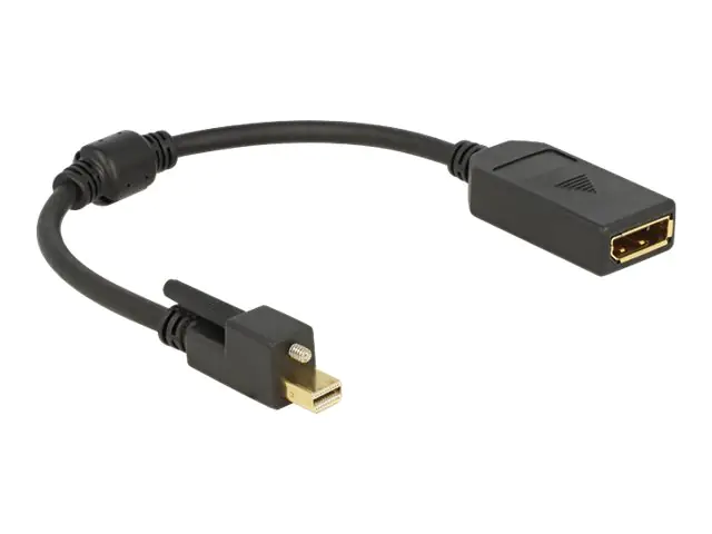 Delock - DisplayPort-Adapter - DisplayPort (W) zu Mini DisplayPort (M) - 25 cm - Daumenschrauben - Schwarz