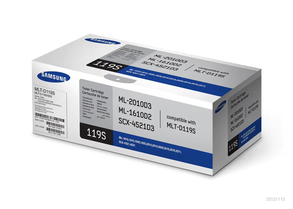 Samsung MLT-D119S - Schwarz - Original - Tonerpatrone (SU863A) - für Samsung ML-1610, ML-2010, ML-2510, SCX-4021, SCX-4321, SCX-4521, SCX-4621, SCX-4821 Samsung MLT-D119S - Schwarz - Original - Tonerpatrone (SU863A) - für Samsung ML-1610, ML-2010, ML-2510, SCX-4021, SCX-4321, SCX-4521, SCX-4621, SCX-4821