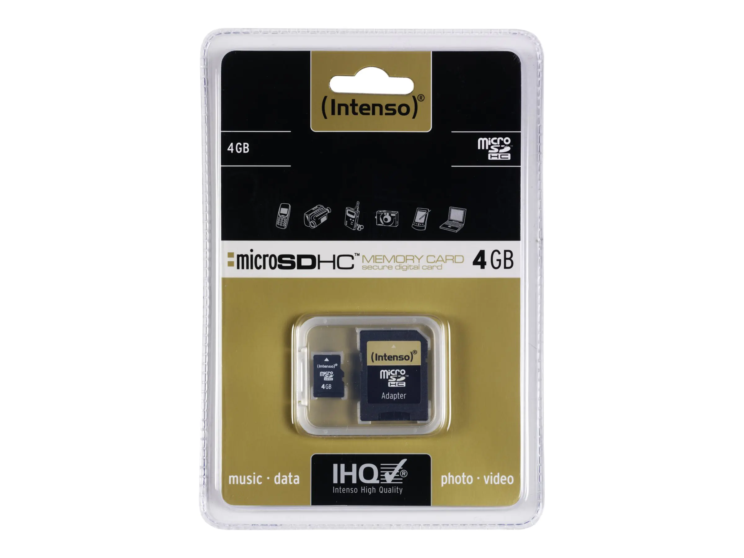 Intenso - Flash-Speicherkarte (microSDHC/SD-Adapter inbegriffen) - 4 GB - microSDHC