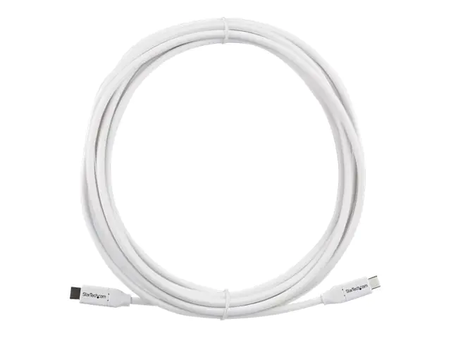 StarTech USB-C auf USB-C Kabel mit 5A Power Delivery - 4m - Weiss - ST/ST - USB 2.0 - USB-IF zertifiziert - USB Typ C Kabel - USB-Kabel - 24 pin USB-C (M) zu 24 pin USB-C (M) - USB 2.0 - 5 A - 4 m - weiß