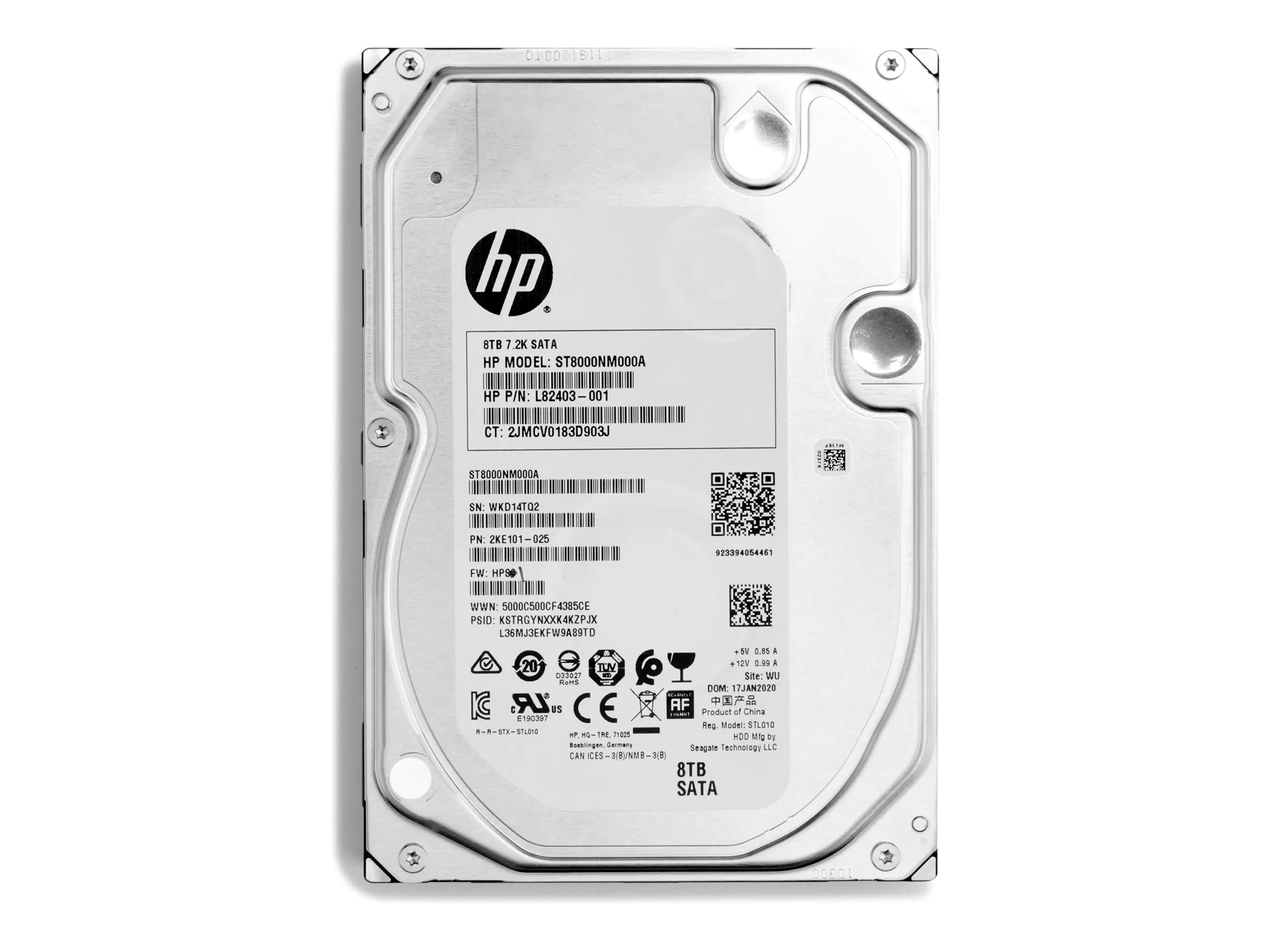 HP - Festplatte - 8 TB - intern - 3.5" LFF (8.9 cm LFF) - SATA - 7200 rpm - für Workstation Z2 G4, Z2 G5, Z2 G8, Z2 G9 (SFF, Tower), Z4 G4, Z6 G4, Z8 G4