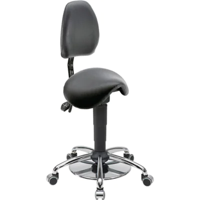 meychair Sitzhocker Assistant Basic Sattel Farbe der Sitzfläche: schwarz Farbe des Fußkreuzes: chrom meychair Sitzhocker Assistant Basic Sattel Farbe der Sitzfläche: schwarz Farbe des Fußkreuzes: chrom