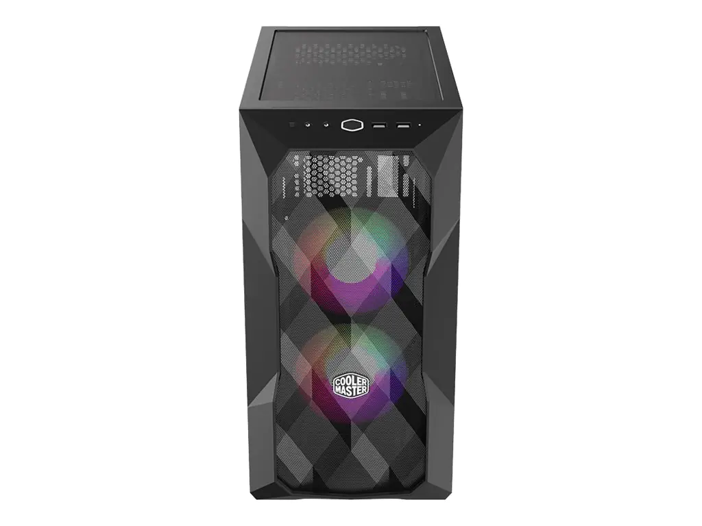 CoolerMaster MasterBox TD300 MESH - Tower - micro ATX - Seitenteil mit Fenster (gehärtetes Glas) - keine Spannungsversorgung (ATX) - Schwarz - USB/Audio