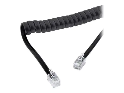 InLine - Headsetkabel - RJ-10 männlich zu RJ-10 männlich - 4 m - Schwarz - gewickelt