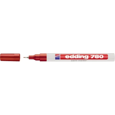 EDDING 780, Rot, Rot, Weiß, 1 Farben, Extrafein, Rund, Kunststoff, Stein, Karton, Glas, Metall, Papier 4-780002