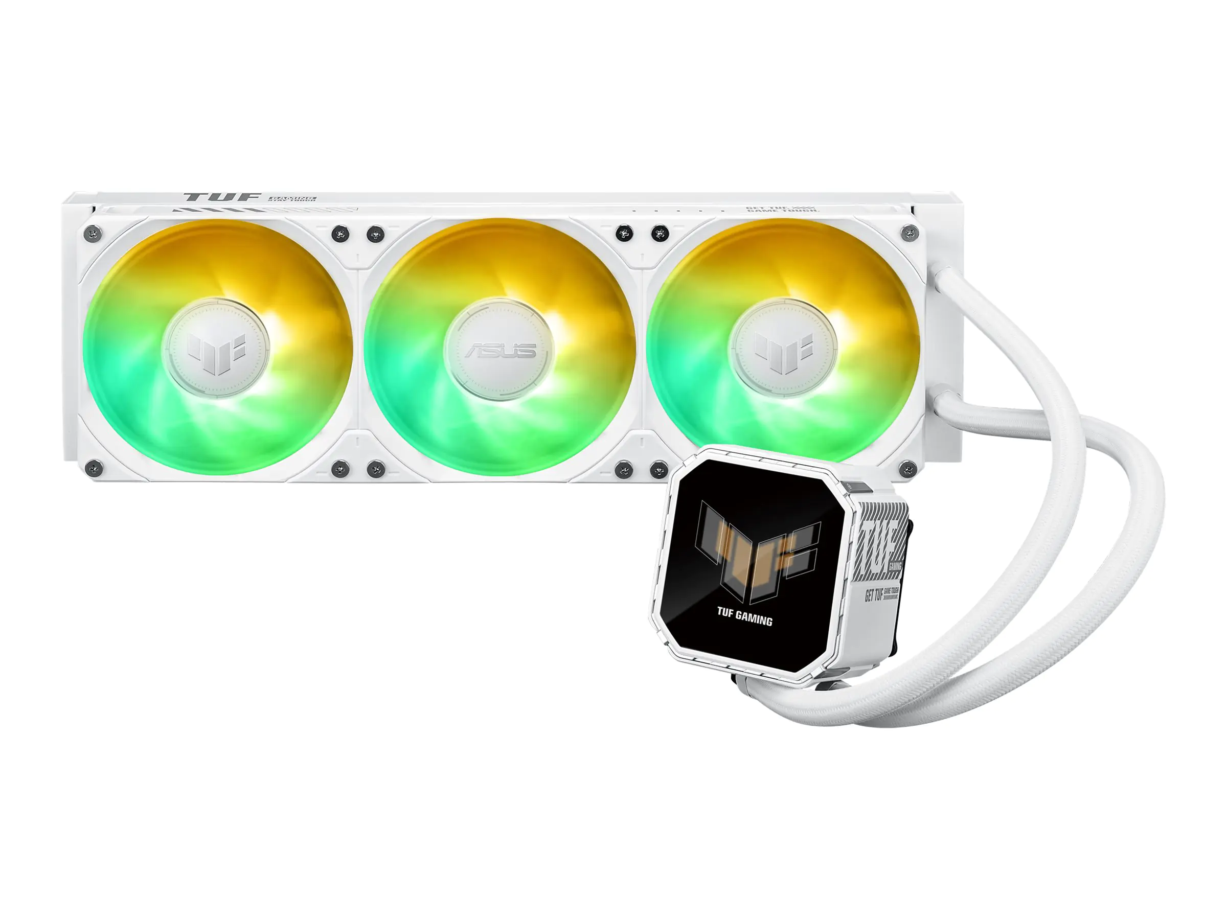 ASUS TUF Gaming LC III - White Edition - Prozessor-Flüssigkeitskühlsystem - Kühlergröße: 360 mm - (für: LGA1700, LGA1200, AM4, AM5, LGA1851) - Kupfersockel - 120 mm - weiß