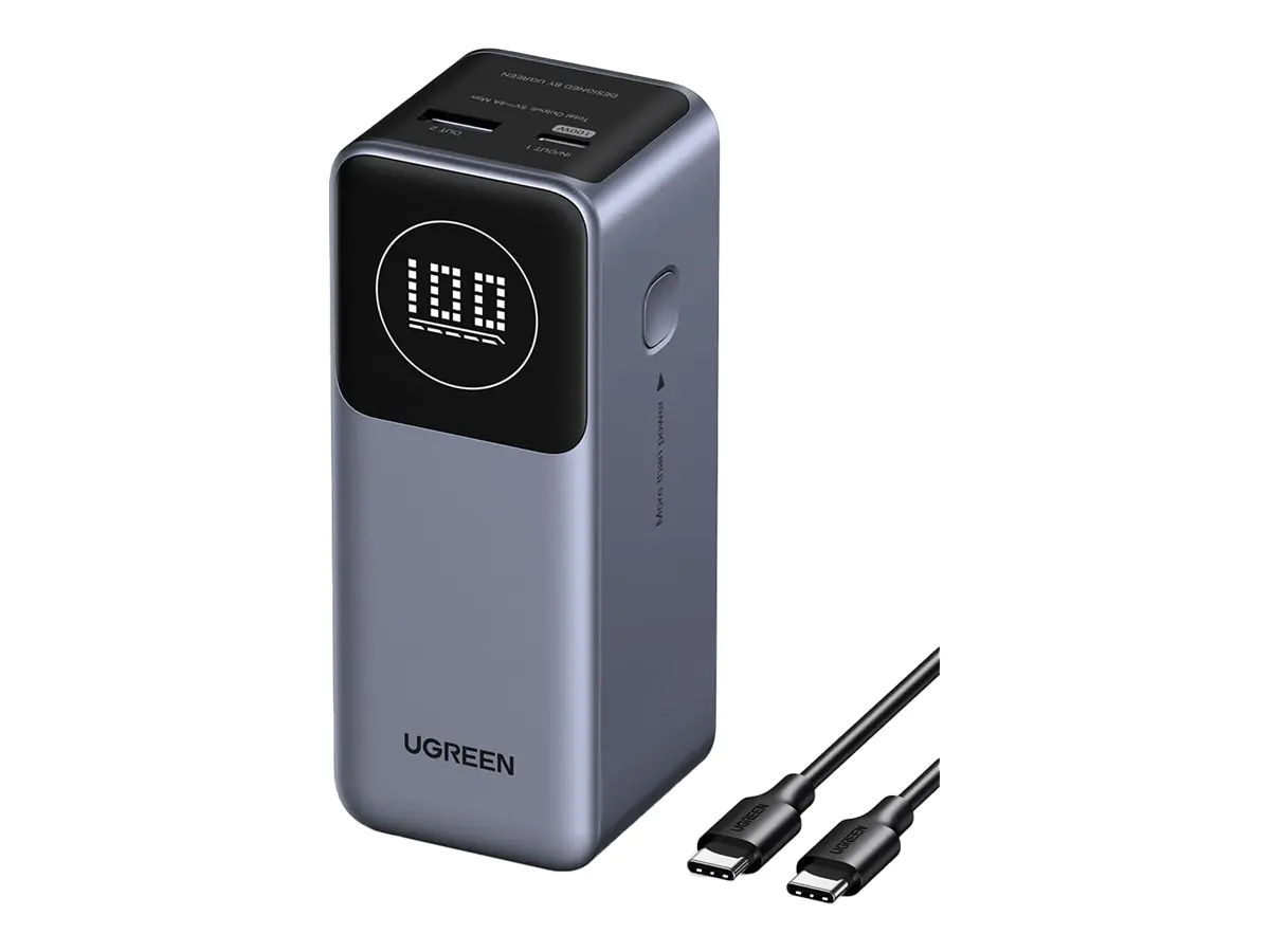 Ugreen Nexode - Powerbank - 12000 mAh - 44.4 Wh - 100 Watt - 5 A - PD 3.0, PD 2.0, PD/PPS, QC 2.0, QC 3.0, Fast Charge, Apple Fast Charge - 2 Ausgabeanschlussstellen (USB, USB-C) 35526B