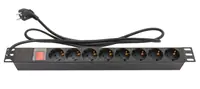 Good Connections Steckdosenleiste 19" - 1HE - Schutzkontakt-Stecker an 8x Schutzkontakt-Buchse -